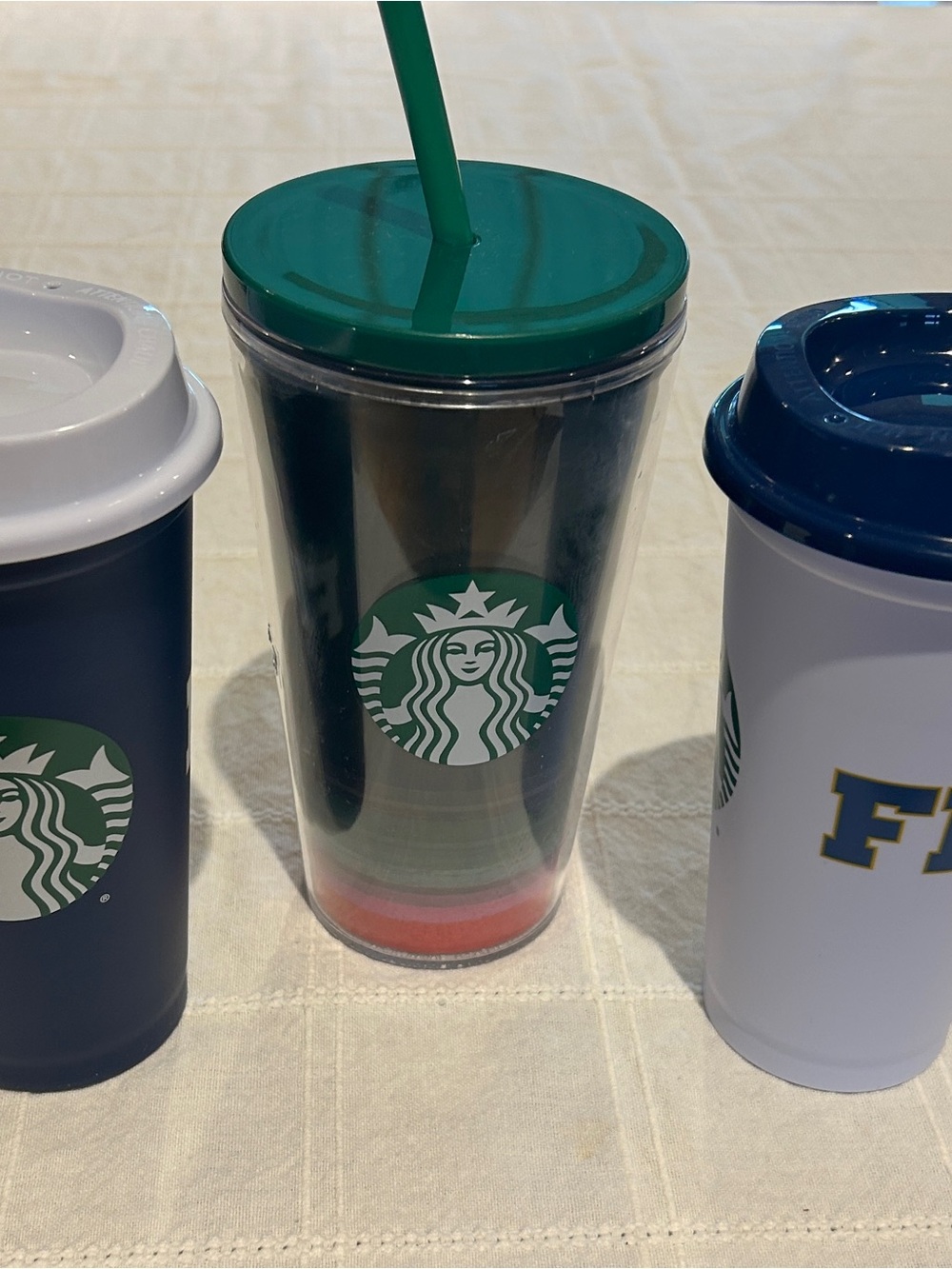 3 Starbucks cold cups